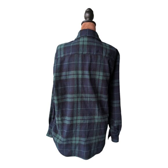 Cotton Plaid flannel boyfriend shirt tunic style size M Black Watch Tart… - Picture 4 of 7